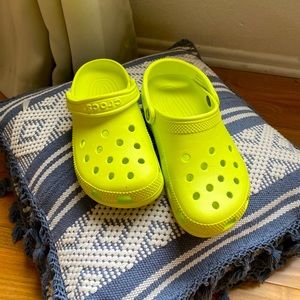 Lime green crocs, like new